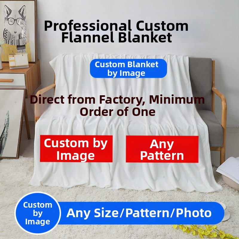 Vlastná digitálne tlačená flanelová deka, polyester, 800–1000 g, prémiová kvalita, moderný minimalistický štýl, vhodná na všetky ročné obdobia.