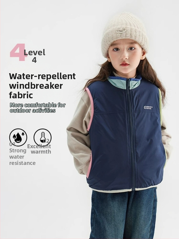 Laste vest, Korea stiilis cardigan, fleece, tõmblukk, polüesterkangas