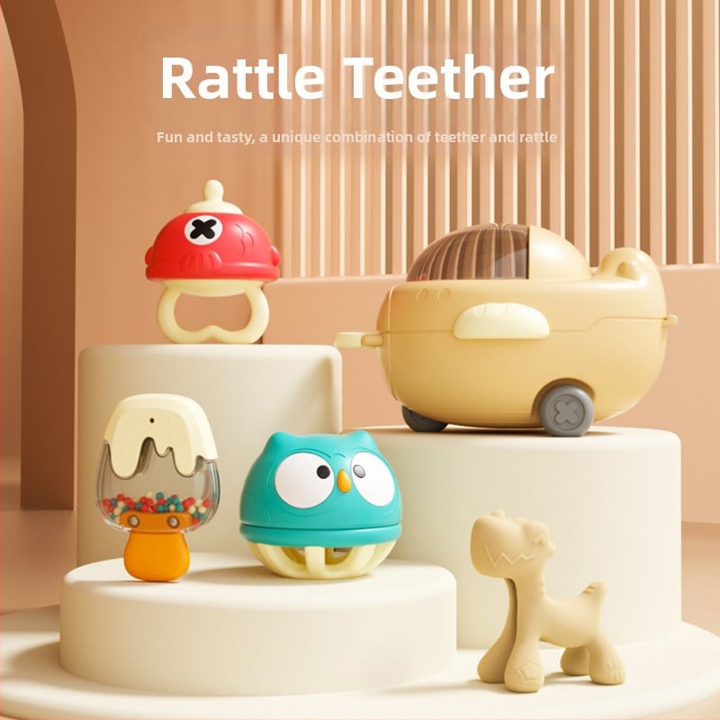 Beebi käe helkur ja närimismänguasjade komplekt – rahustav kink beebidele vanuses 0–3 aastat (Bränd: RCTOYS; Materjal: Plastik; Vanus: 0–3 a; Arendus: aistinguline, käe- silmade koordineerimine)