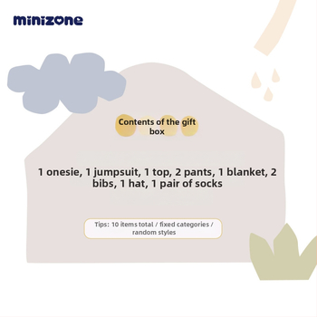 minizone Beebi kingituste kast – Assorti 10-os osaga puuvillast riideid komplekt, pikad varrukad kampsun, pehme kangas, sobiv 0–12 kuud
