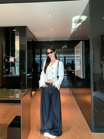 Xiaoxiangfeng Slim-Fit Chenille Vonkajšie Oblečenie s Polo Golierom, Spandex Zmes, Stredná Dĺžka