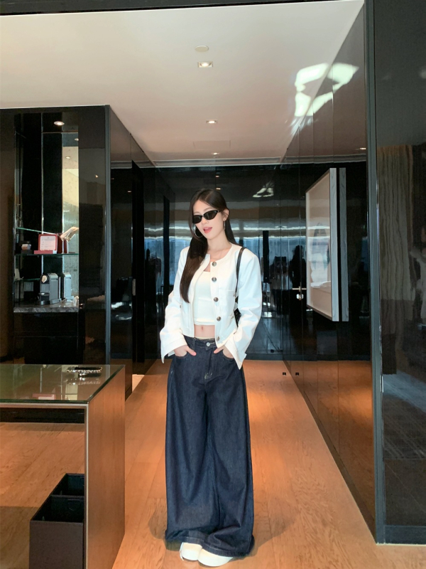 Xiaoxiangfeng Slim-Fit Chenille Vonkajšie Oblečenie s Polo Golierom, Spandex Zmes, Stredná Dĺžka