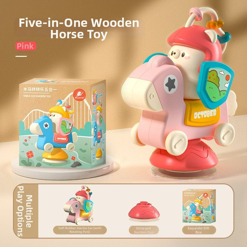 Hariduslik mitmekülgne mänguasi imikutele, kinnituvaga karusel, pöörlev tuuleveski, libisev auto, plastikust konstruktsioon, vanus 0–3 aastat