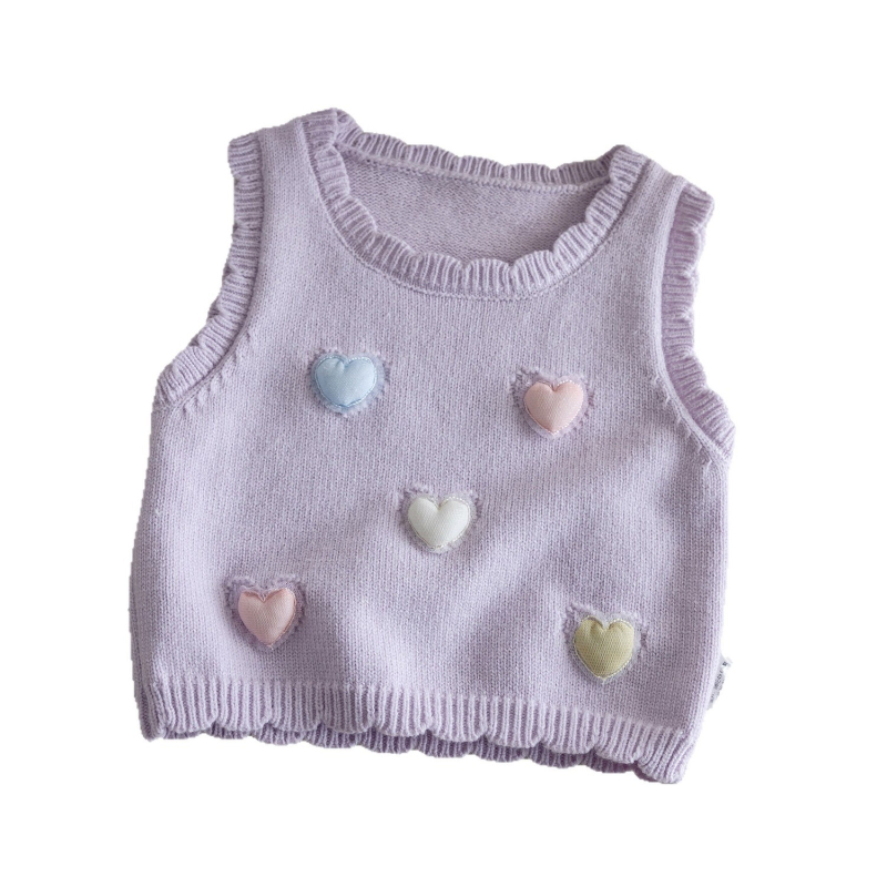 Detské pletené vesty s kvetinovým vzorom, 95% bavlna, polyesterový výplň, bavlnená podšívka, štýl princeznej