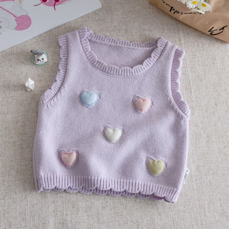 Detské pletené vesty s kvetinovým vzorom, 95% bavlna, polyesterový výplň, bavlnená podšívka, štýl princeznej