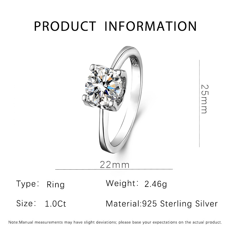 Žiedas su klasikinė bulių galvos keturių nagų tvirtinimu, 925 sidabras, 2,46 g, elektroplakavimas, prekės ženklas Momo