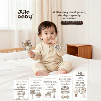 JuLeBaby Plastmassist käeshoitav mänguasi beebidele 0-6 kuud — plastmassist haareatav mänguasi, trumm ja helin — tootekood LS-137LH