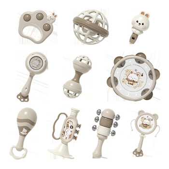 JuLeBaby Plastmassist käeshoitav mänguasi beebidele 0-6 kuud — plastmassist haareatav mänguasi, trumm ja helin — tootekood LS-137LH