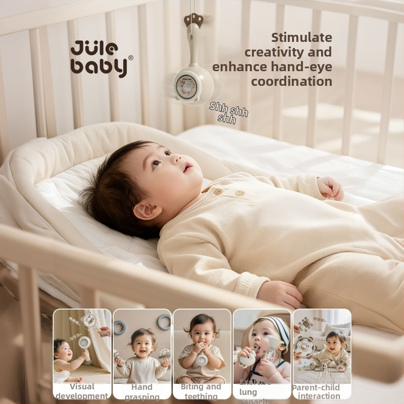 JuLeBaby Plastmassist käeshoitav mänguasi beebidele 0-6 kuud — plastmassist haareatav mänguasi, trumm ja helin — tootekood LS-137LH