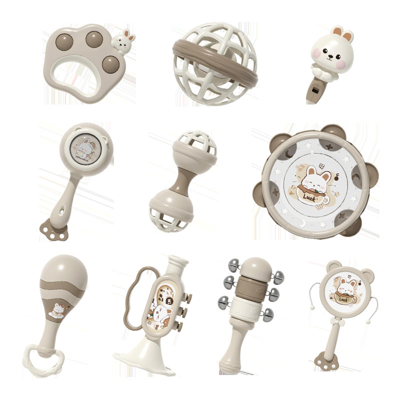 JuLeBaby Plastmassist käeshoitav mänguasi beebidele 0-6 kuud — plastmassist haareatav mänguasi, trumm ja helin — tootekood LS-137LH