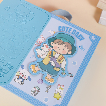 Квадратна подаръчна кутия от хартия, карикатурен стил, подходяща за сватби