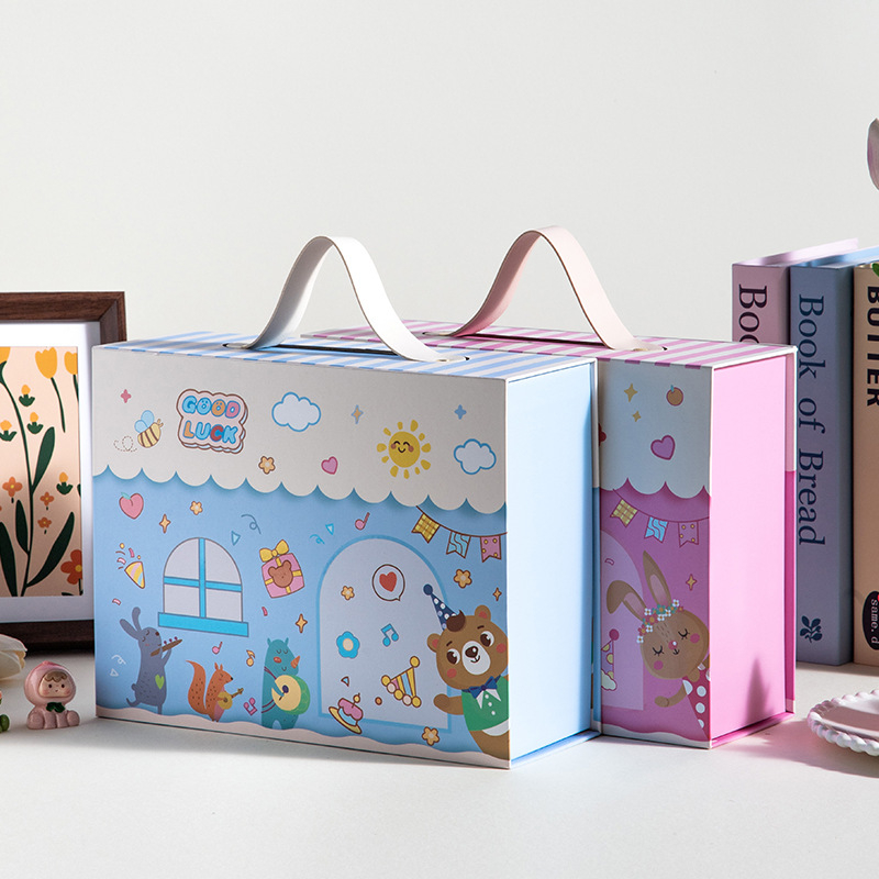 Празна правоъгълна кутия за подаръци за детска церемония (№ на артикул: X-727/X-728; Форма: правоъгълна; Материал: твърд картон; Стил: китайски)