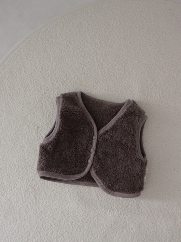 Detská vest v kórejskom štýle, hustý polyester s bavlnenou podšívkou, bez kapucne, zapínanie na jeden rad gombíkov, vhodná pre 0–1 rok