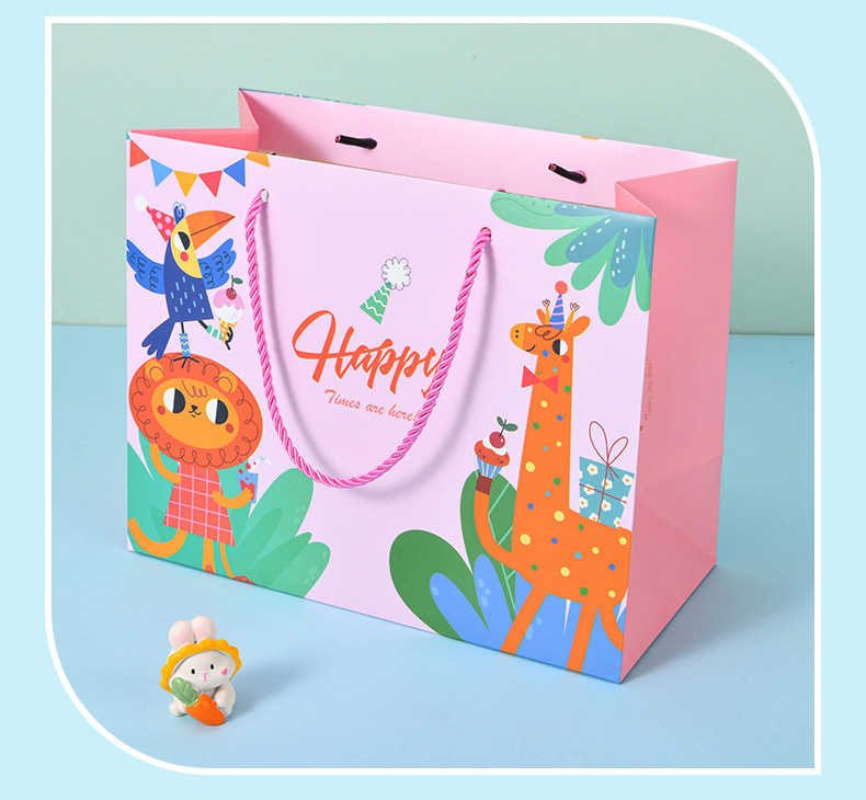 Подаръчна торбичка с мультяшен дизайн, офсетен печат, персонализирано лого, 250 г картон, марка Lei Lei