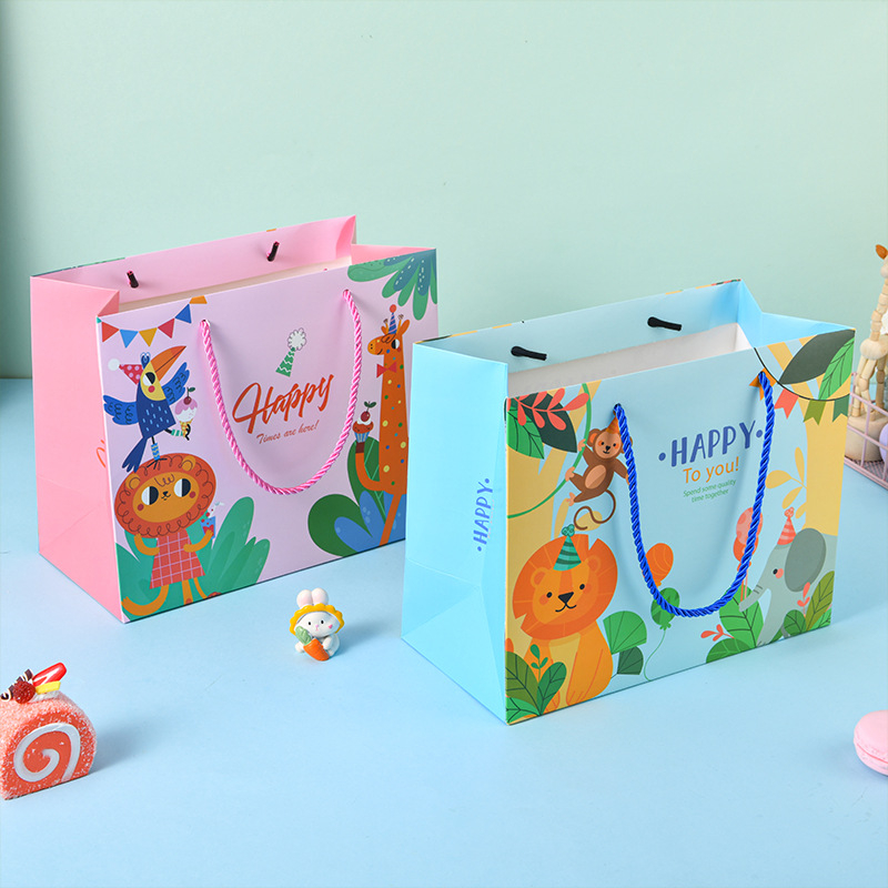 Παιχνιδιάρικη τσάντα δώρου για γενέθλια και Ημέρα του Παιδιού, offset εκτύπωση σε χαρτόνι 250 g, προσαρμόσιμο λογότυπο, μάρκα Lei Lei