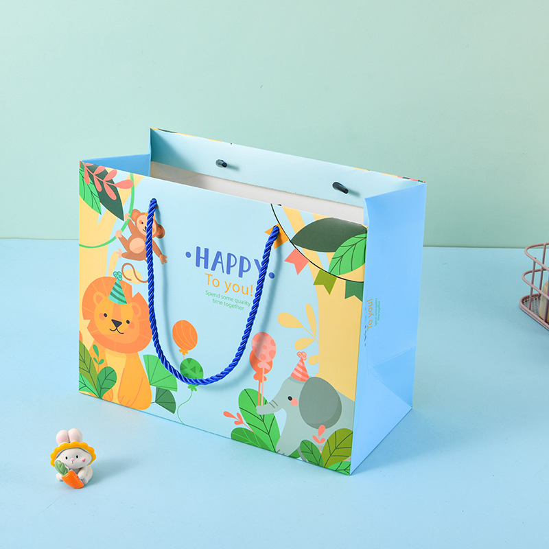 Подаръчна торбичка с мультяшен дизайн, офсетен печат, персонализирано лого, 250 г картон, марка Lei Lei