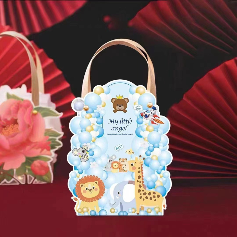 Saldainių dovanų dėžutė piešinių stiliumi, popierinė, spauda, tinkama gimtadieniams ir vaikų šventėms