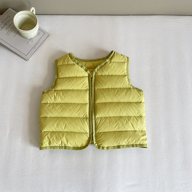 Kisgyerekeknek szóló koreai stílusú téli tollkabát, kacsa toll 86–90%, rövid szabás, laza szabás, nem levehető kapucni