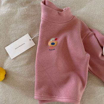 Unisex vaikų žieminis topas su fliso pamušalu, tankus, aukštas apykaklė, 3–8 metai