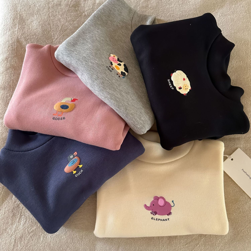 Unisex vaikų žieminis topas su fliso pamušalu, tankus, aukštas apykaklė, 3–8 metai