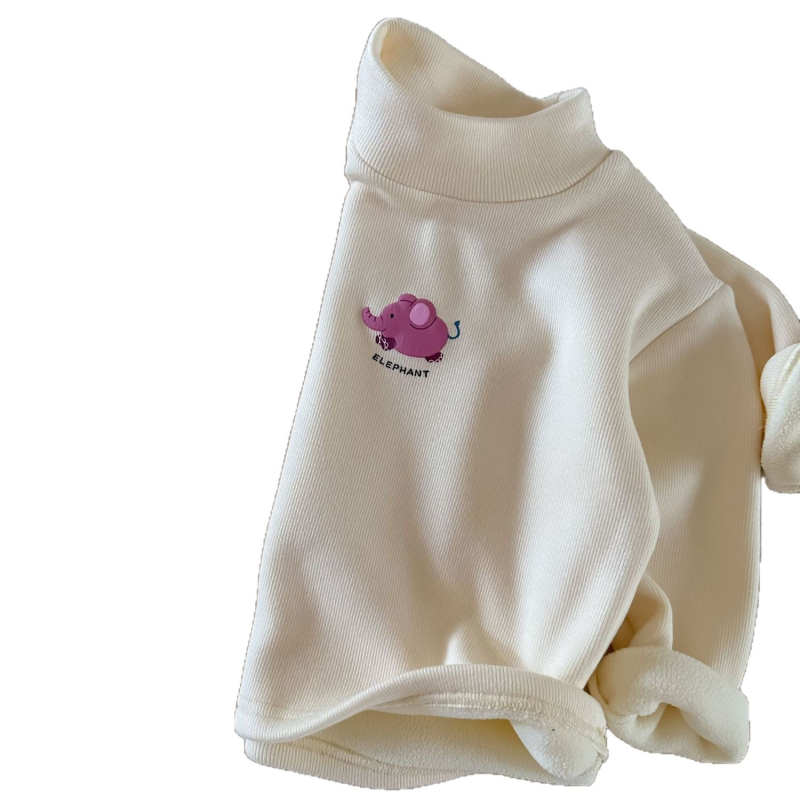 Unisex vaikų žieminis topas su fliso pamušalu, tankus, aukštas apykaklė, 3–8 metai