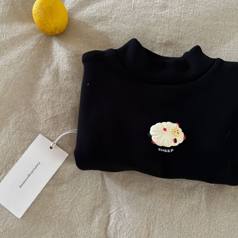 Unisex vaikų žieminis topas su fliso pamušalu, tankus, aukštas apykaklė, 3–8 metai