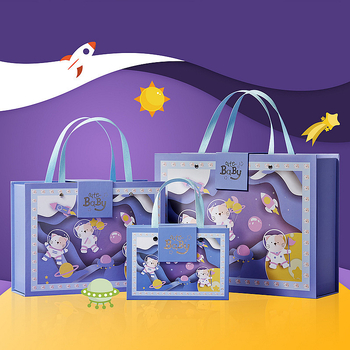 Animacinio stiliaus popierinė dovanų dėžutė kūdikiams ir vaikams – pritaikoma su spausdintu logotipu, tuščia dėžutė