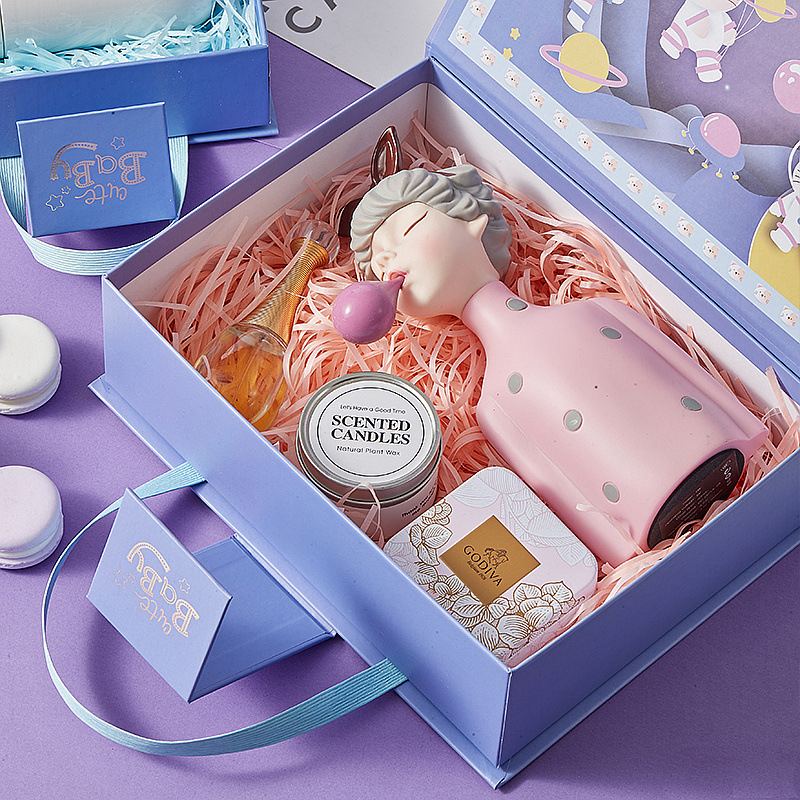 Animacinio stiliaus popierinė dovanų dėžutė kūdikiams ir vaikams – pritaikoma su spausdintu logotipu, tuščia dėžutė