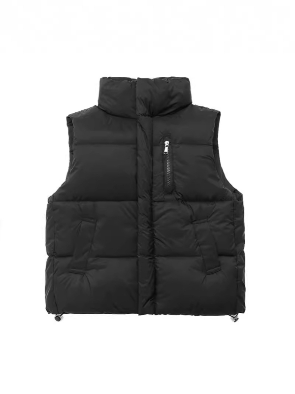 Gyerekeknek szóló pehelymellény, ujjatlan, K-stílus, laza szabás, külső nylon