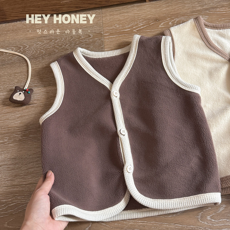 Dječji cardigan vest od flisa s Cat Velvet tkaninom, glavni materijal poliester, punilo poliester, zatvaranje s jednim redom kopči