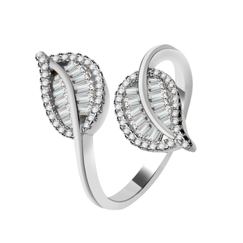Vario geometrijinis atviras žiedas su cirkonija – Rakol, 2025 m. vasaros kolekcija
