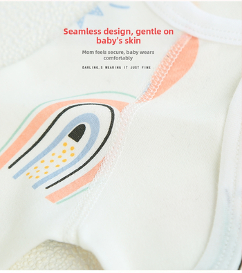 Kūdikio medvilninės pižamos su Velcro užtrauktuku, pusės nugaros dizainas, visoms sezonoms