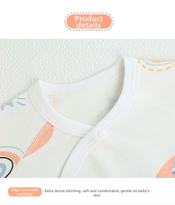 Kūdikio medvilninės pižamos su Velcro užtrauktuku, pusės nugaros dizainas, visoms sezonoms