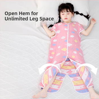 Bērnu guļammaiss četrām sezonām no 100% kokvilnas gazes auduma, ar atdalāmām kājām, pildījums kašmīrs un pūka