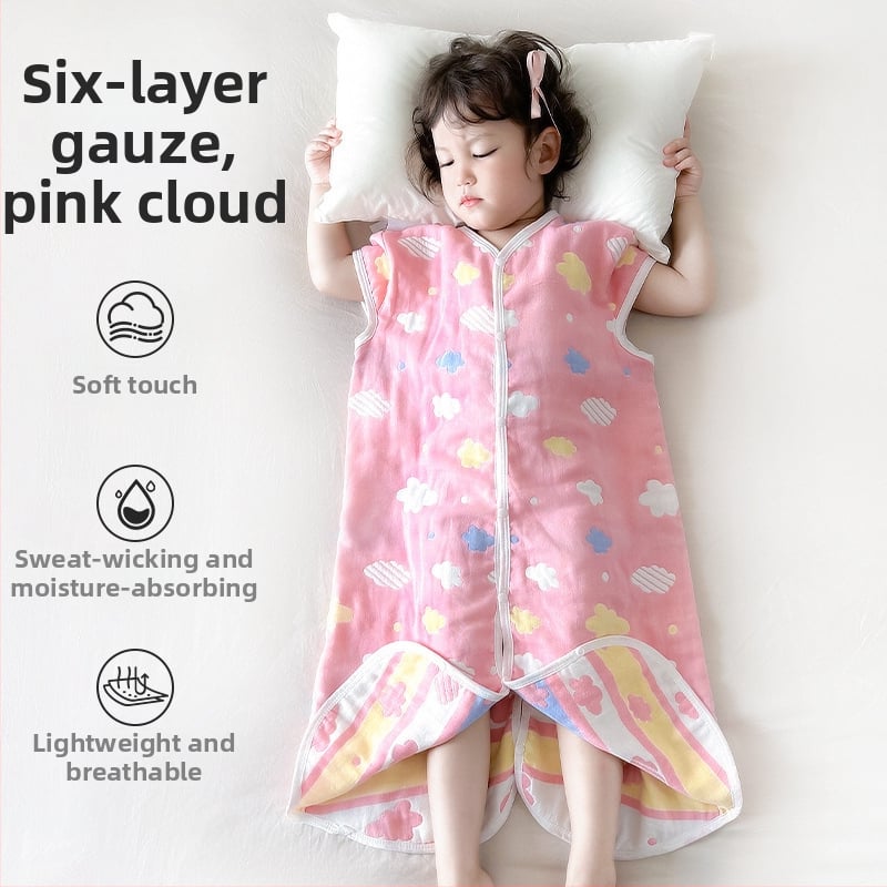 Bērnu guļammaiss četrām sezonām no 100% kokvilnas gazes auduma, ar atdalāmām kājām, pildījums kašmīrs un pūka