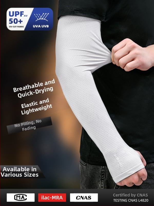 Neilon UV käsivarre mansetid, vaba lõige, jää-silk kangas, 81–95% neilonisisaldus, 2023 kevad