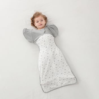 Sac de dormit pentru nou-născuți, bumbac pur 95%+, căptușeală bumbac pur 95%+, fermoar din nailon, pentru vârsta 0–1 an, potrivit pentru vară-primăvară-toamnă.