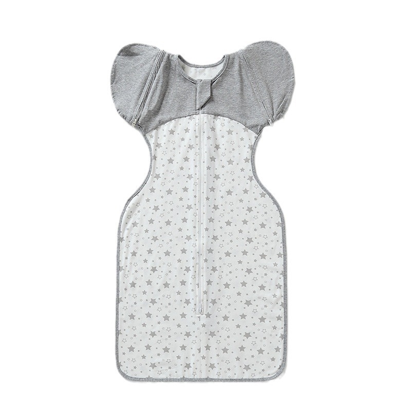 Sac de dormit pentru nou-născuți, bumbac pur 95%+, căptușeală bumbac pur 95%+, fermoar din nailon, pentru vârsta 0–1 an, potrivit pentru vară-primăvară-toamnă.