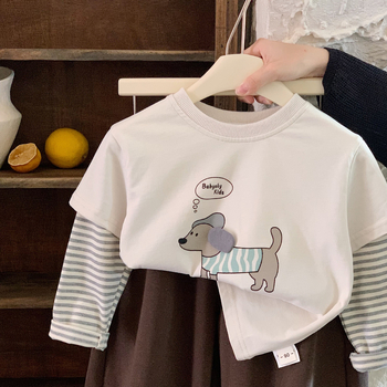 Dječja majica s dugim rukavima, korejski stil, 100% pamuk, za djecu 3–8 godina
