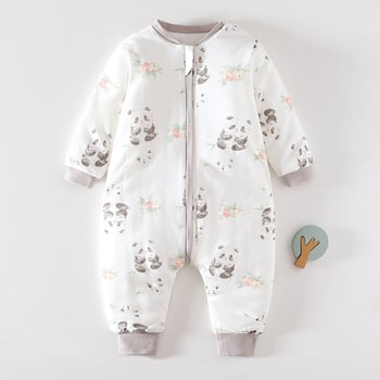 Sac de dormit pentru bebeluși cu picioare separate și mâneci lungi, iarnă–toamnă, umplutură 120 g poliester-pamuk, exterior din bumbac, fermoar din nylon