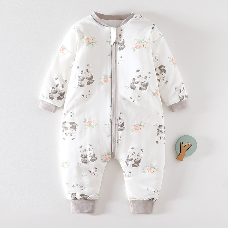 Sac de dormit pentru bebeluși cu picioare separate și mâneci lungi, iarnă–toamnă, umplutură 120 g poliester-pamuk, exterior din bumbac, fermoar din nylon
