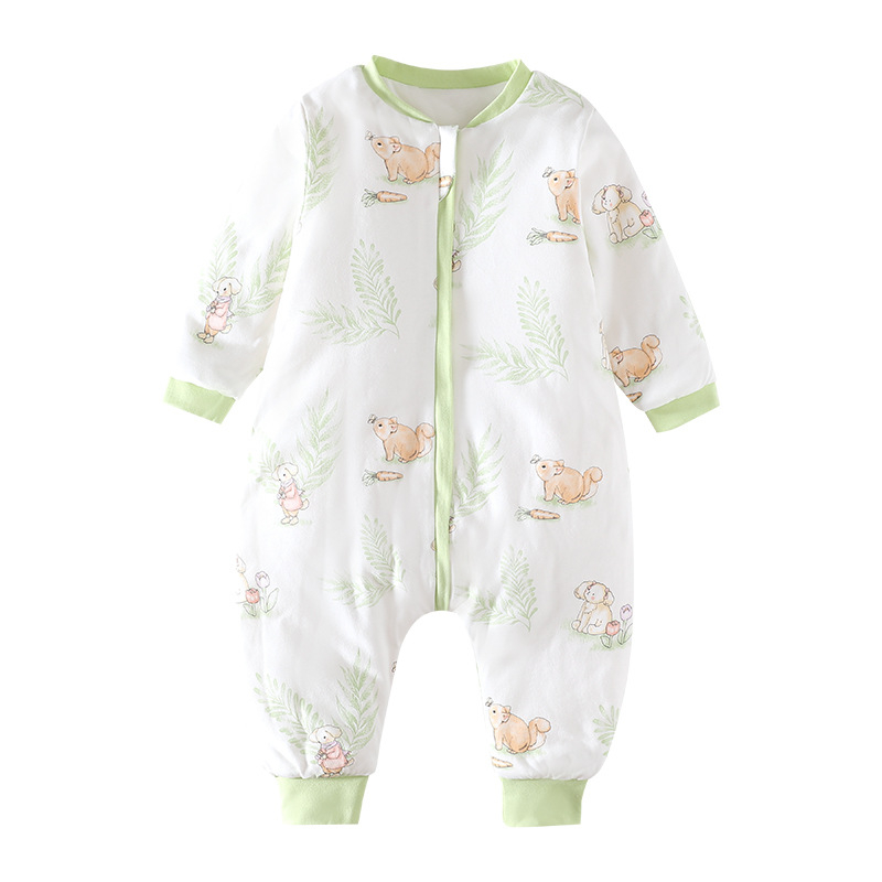 Sac de dormit pentru bebeluși cu picioare separate și mâneci lungi, iarnă–toamnă, umplutură 120 g poliester-pamuk, exterior din bumbac, fermoar din nylon