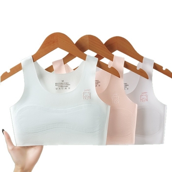 Djevojački bešavni trening grudnjak, za dob 12-15 godina, prozračni najlon, puni košarica s tankim oblikovanim košaricama, čvrste dvostruke naramenice