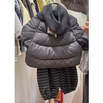 Dječji dvodijelni pamučni zimski set, unisex, korejski stil, zatvarač, mekana tkanina