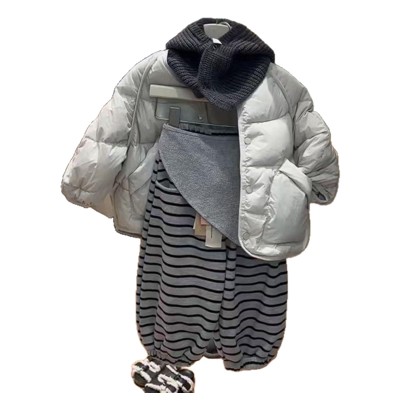 Dječji dvodijelni pamučni zimski set, unisex, korejski stil, zatvarač, mekana tkanina