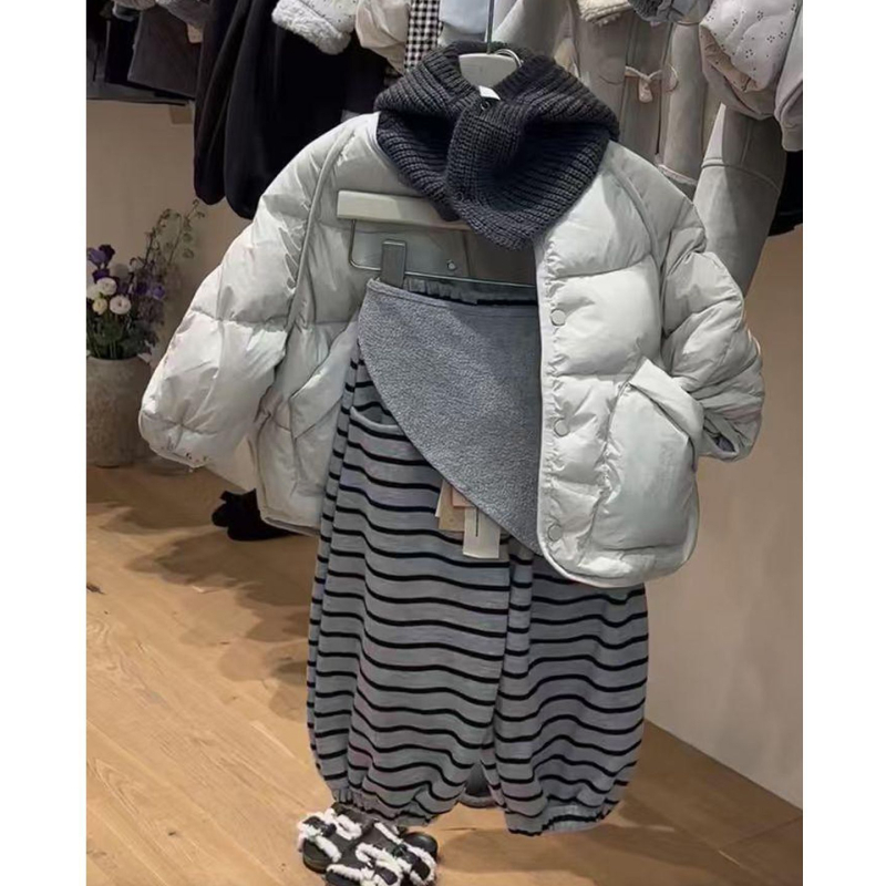 Dječji dvodijelni pamučni zimski set, unisex, korejski stil, zatvarač, mekana tkanina