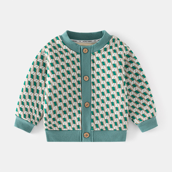 Laste fleecega cardigan, pikkade varrukatega, ühepoolne eesmine kinnis, paks polüesterkangas, polüestervooder