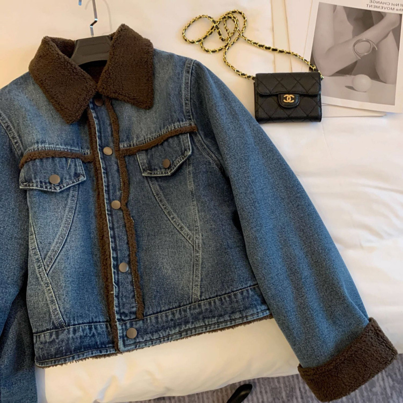 Denim bunda, hrubá bavlna 95%+