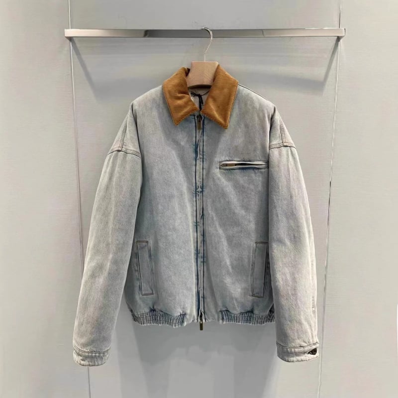 Bavlnený prešívaný kabát, voľný strih, stredná hrúbka, zapínanie na zips, japonsko-kórejský štýl