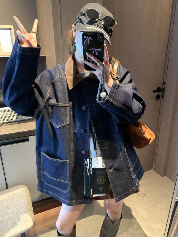 Patchwork sako patchwork, Turn-down golier, stredná dĺžka, dlhé rukávy, rovný strih